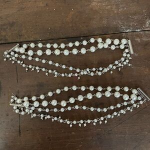 Elegant Pearl and Silver Beaded ankle bracelet